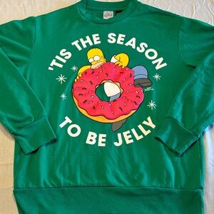 Simpson’s “ Tis The Season To Be Jelly “ Green Crewneck , S/M , $13